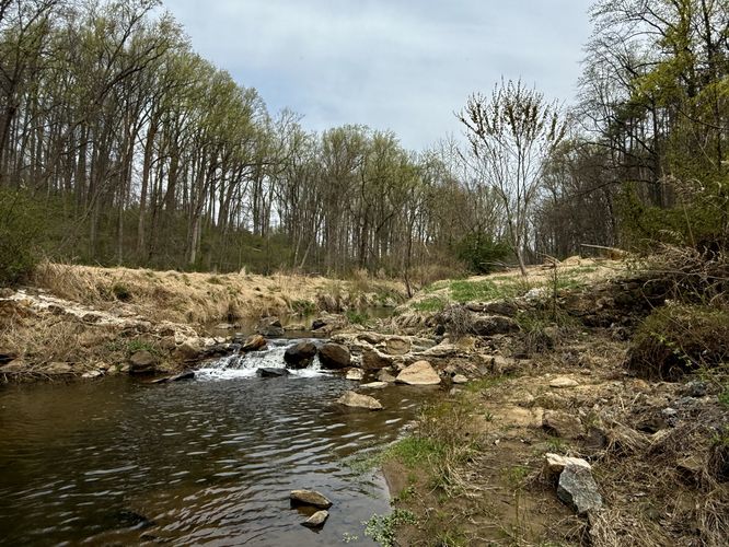 Tiny cascades in Antietam Creek at Hinnershitz Dam Ruins