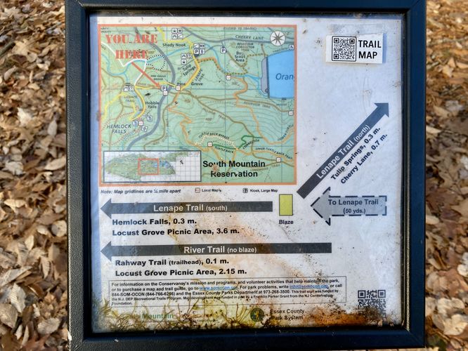 South Mountain Reservation (Hemlock Falls area) trail map