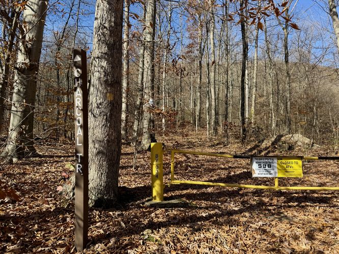 Charcoal Trail trailhead gate