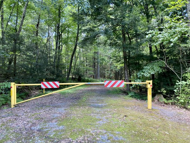 Trailhead at the service road gate