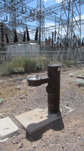 One of the two water stations on the trail
