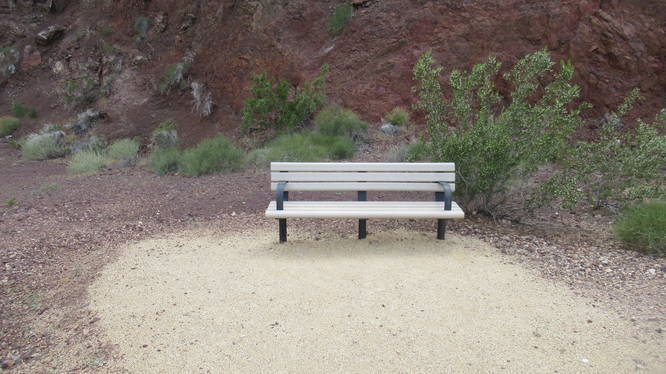A bench to sit and take in the view of Lake Mead