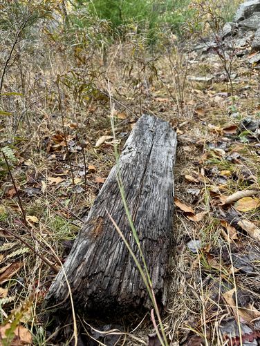 Old timber from the train track that once lead to Horn's Quarry