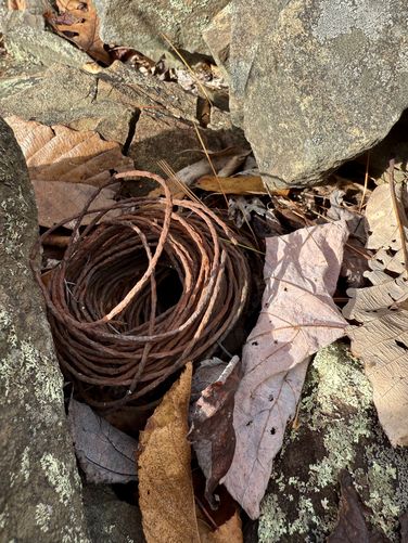 Old spool of rusty wire