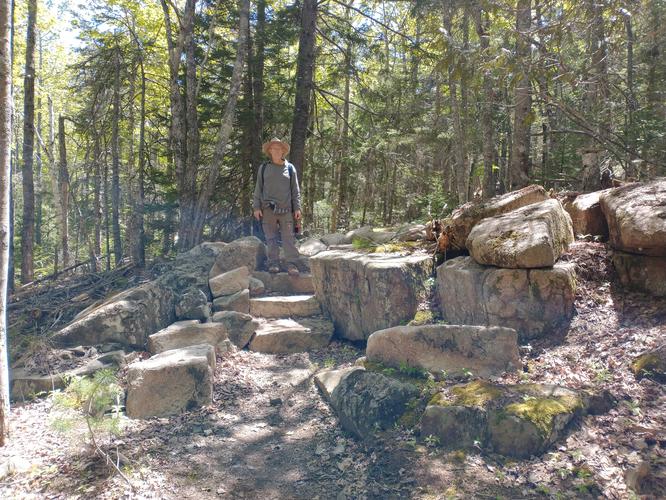 Stone steps to guide hikers along the trail 