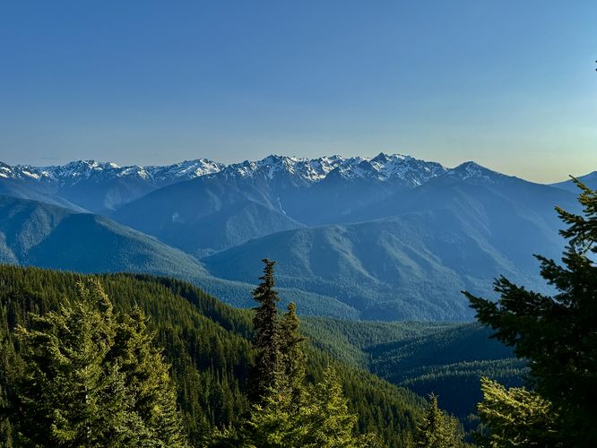 Panoramic views of the Olympic Mountains