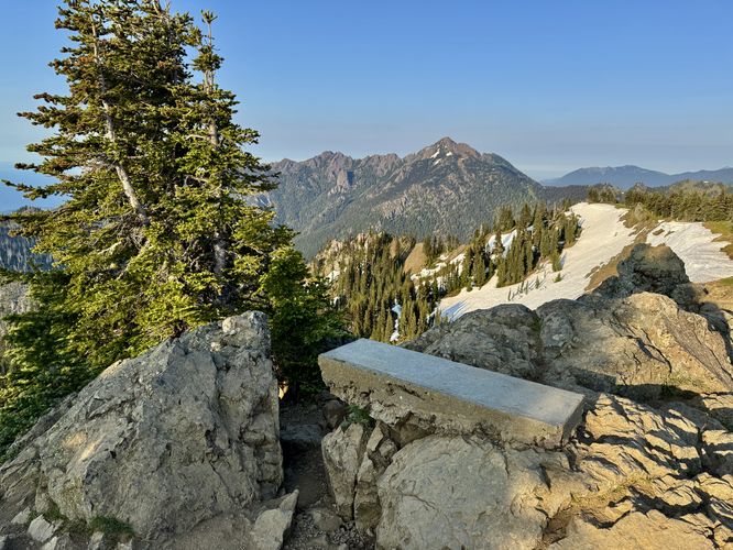 Hurricane Hill summit foundation footing for a long-gone cabin or summit station