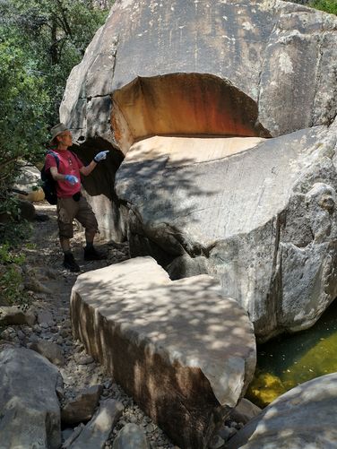 Huge chunk of rock that split from larger boulder