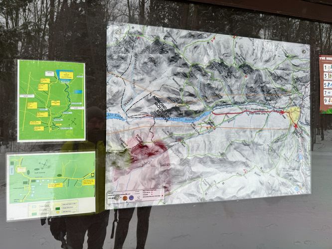 Trail map at parking / trailhead for AMR