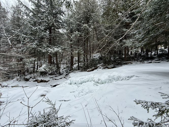 Upper Artists Falls (frozen), approx. 7-feet tall