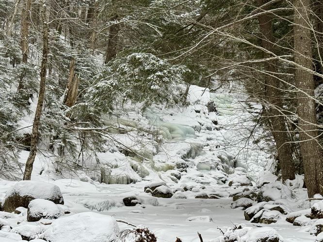 Gill Brook Falls (from downstream), approx. 30-feet tall