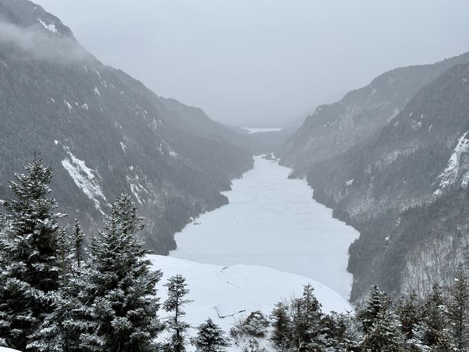 View of Lower Ausable Lake from Indian Head (South Overlook)