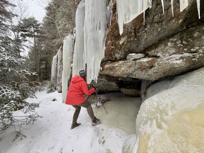 Entering the ice cave