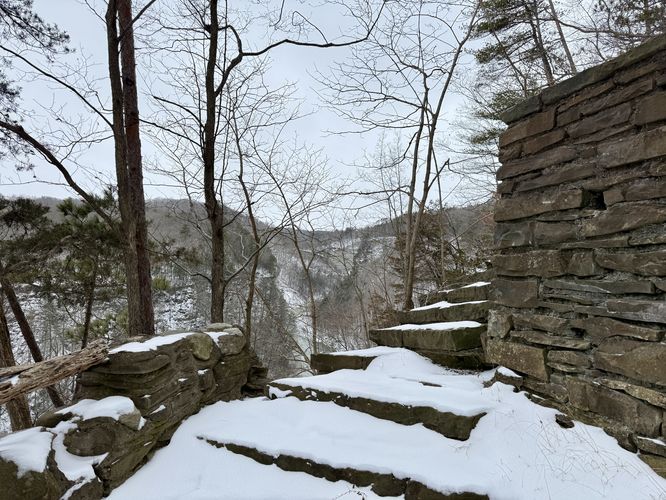 Old staircase with remnants