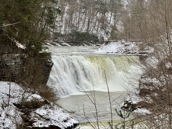 View of Lower Falls from the stone staircase