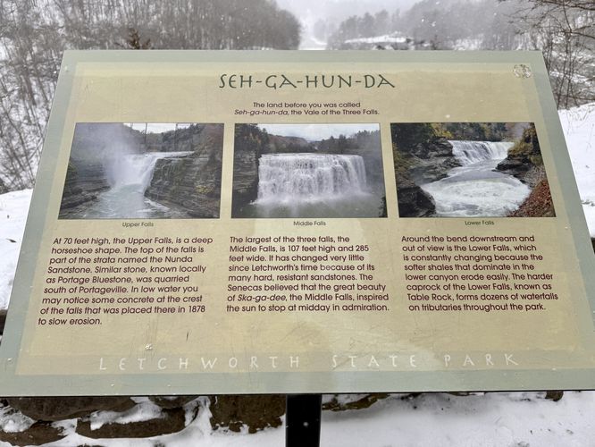 Letchworth waterfall info kiosk