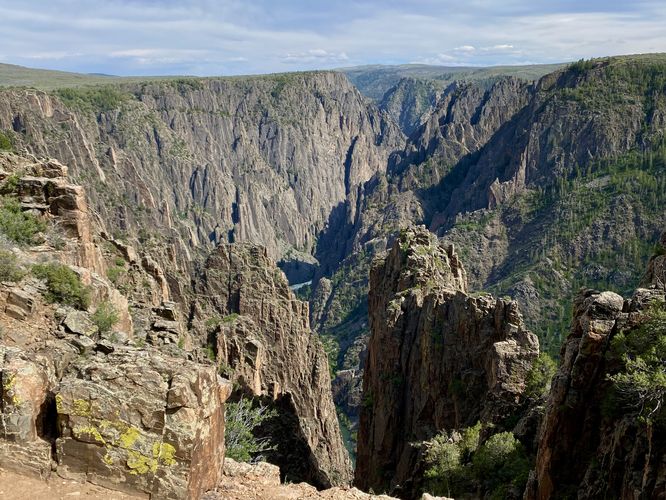 Views into the Black Canyon with "Island Peaks" of rocky outcroppings