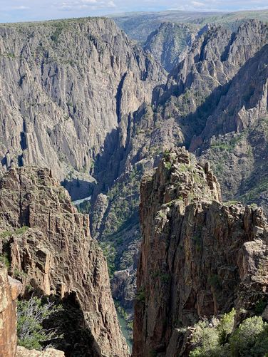 Views into the Black Canyon with "Island Peaks" of rocky outcroppings