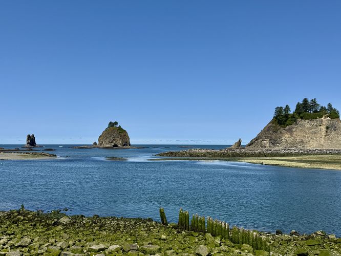 View of Gunsight Rock (left) and Little James Isand (right)