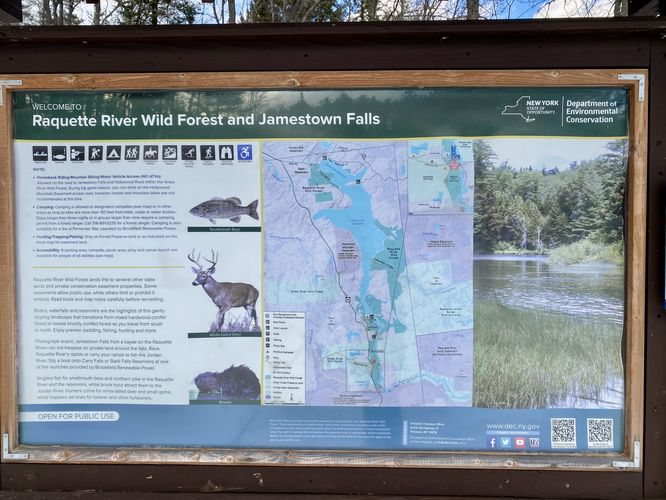 Raquette Wild River and Jamestown Falls info kiosk