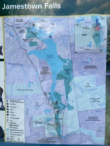 Raquette Wild River and Jamestown Falls map
