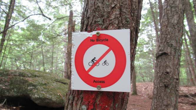 Some trails are off limits to Cyclists