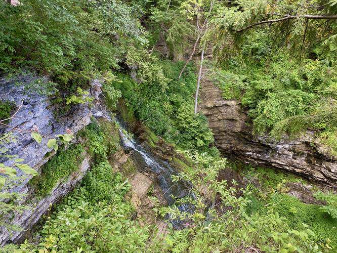 View of Judds Falls from cliff above