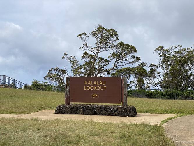 Kalalau Lookout sign at Koke'e State Park
