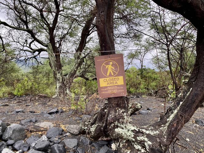 Stay on-trail (unexploded ordinances and toxic chemicals are scattered throughout the land)
