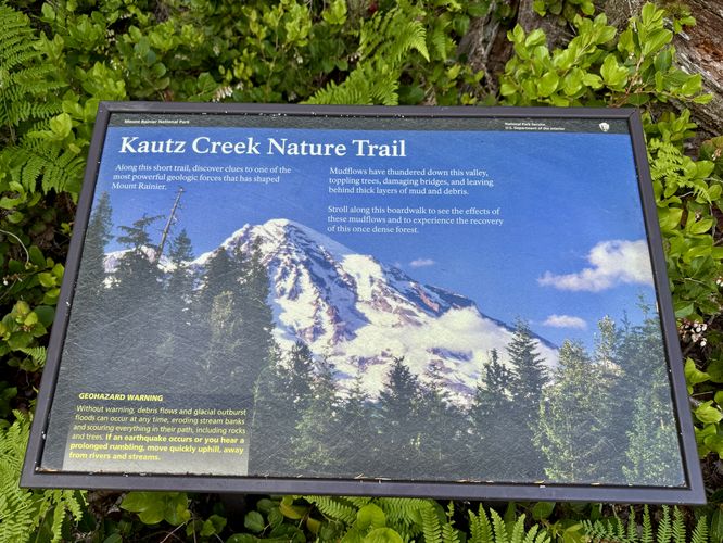 Info kiosk on the Kautz Creek valley and flash floods