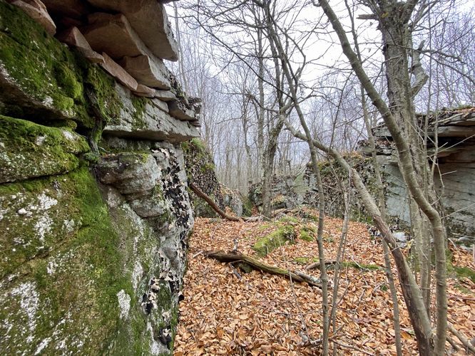 Inside the first rock crags