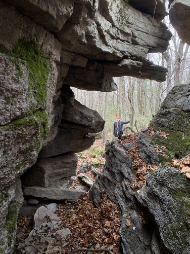 Inside the second rock crags