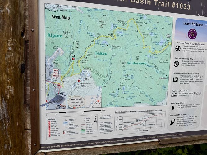 Area map for the PCT and Kendall Katwalk