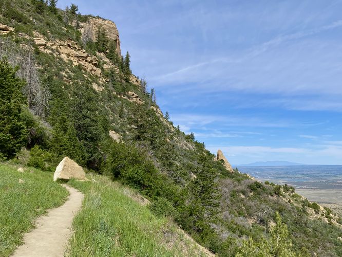 Knife Edge Trail with a view of Mesa Verde's slopes