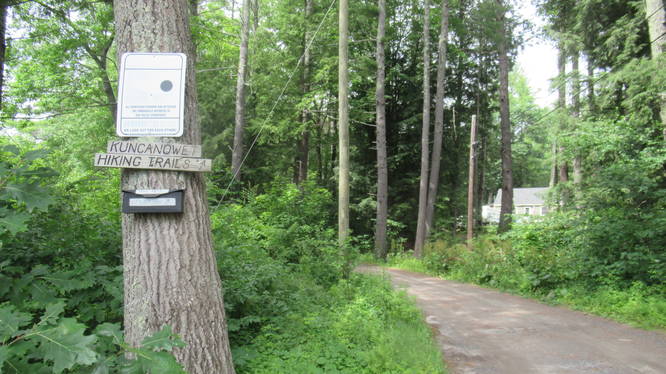 Entrance to Parking area and Hiking Trails