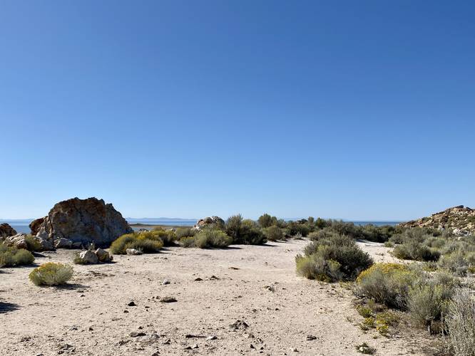 Hiking the sandy Lady Finger Point Trail