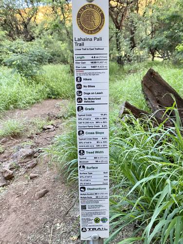 Lahaina Pali Trail trailhead information