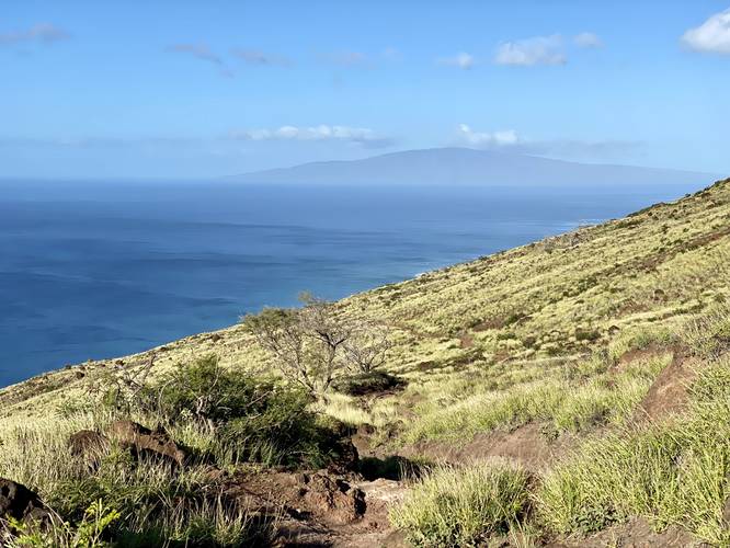 View of Lanai from the Lahaina Pali Trail