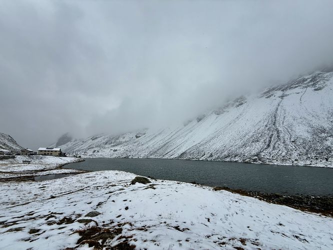 View of Lake Scotta (Lai da la Scotta) on Flüela Pass