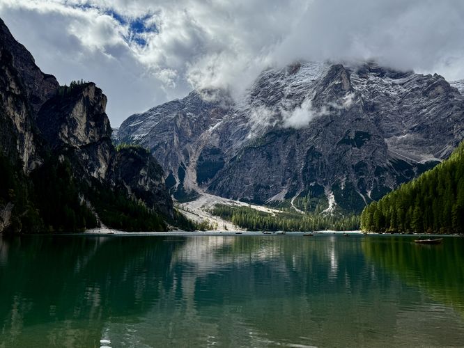 A moody view of Lago di Braies