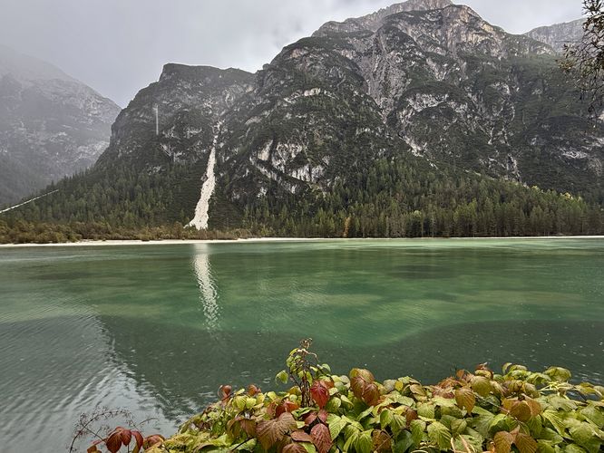 View of Monte Piana and Lago di Landro