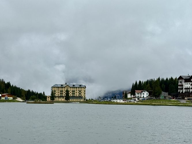 Cloudy view of Lake Misurina