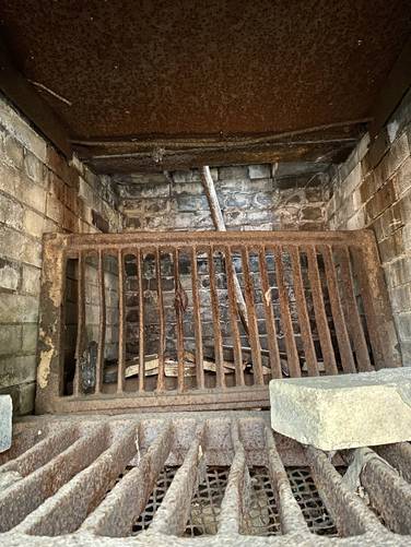 Inside the abandoned stone furnace