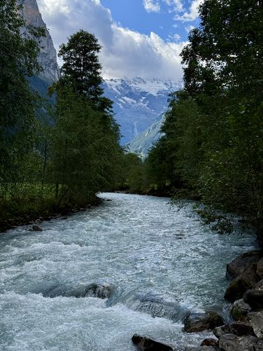 View of the White Lutschine river