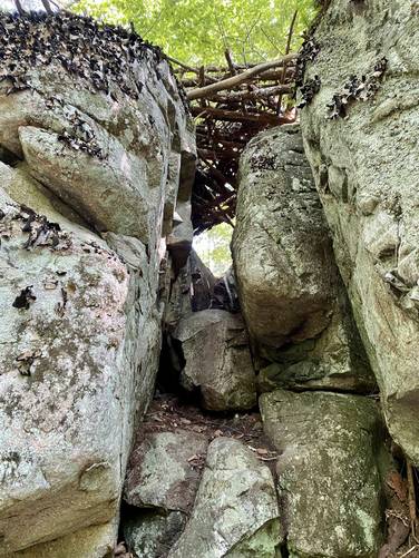 Crevasse in the rock ledge