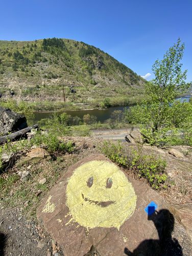 Smiley face rock