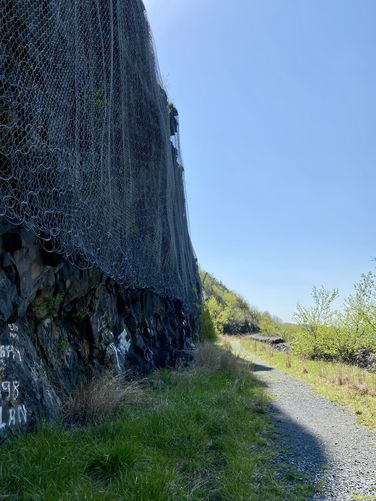 Rock slide fence along the Winter Trail