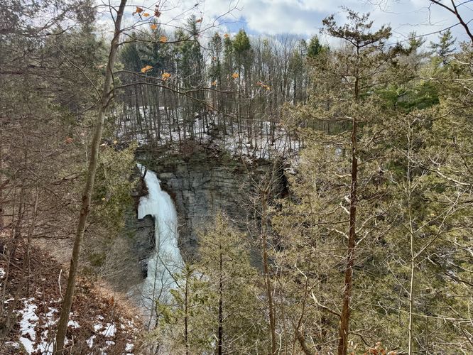 Completely-frozen Upper Lick Brook Falls