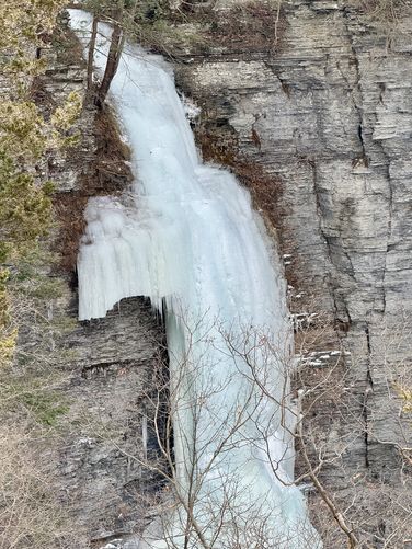 Completely-frozen Upper Lick Brook Falls