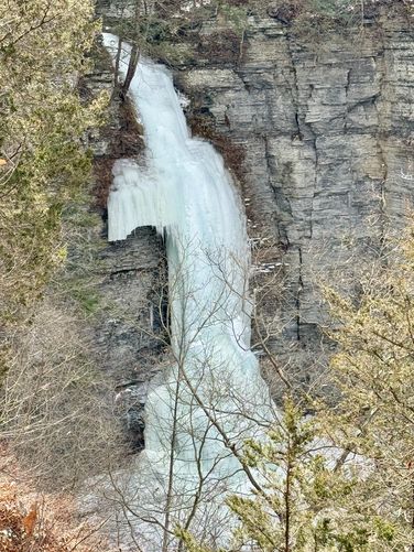 Completely-frozen Upper Lick Brook Falls